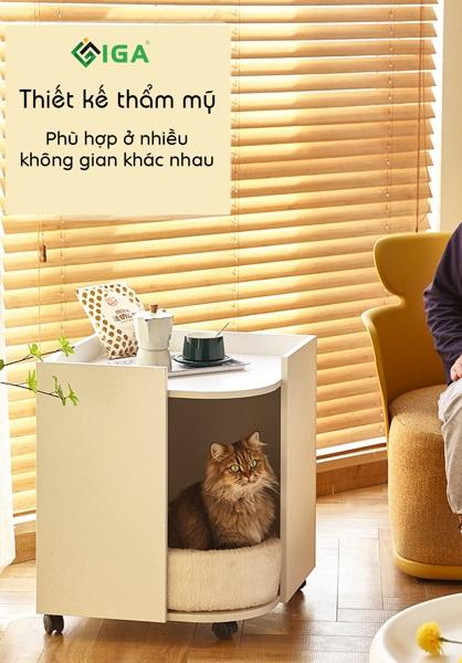 Nhà cho Cat kết hợp để đồ có bánh xe Mặt Phủ Melamine Chống Xước - GP194