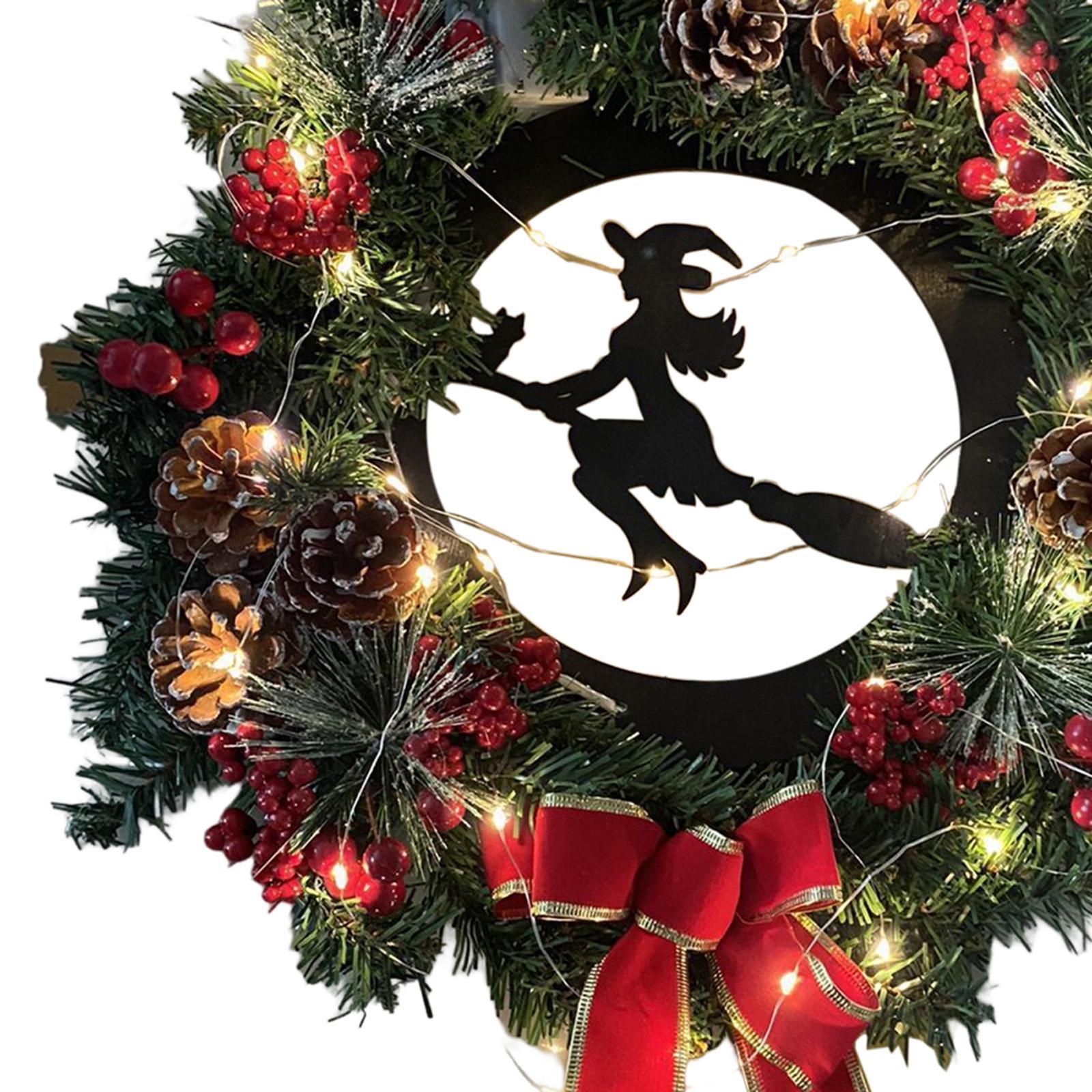 Wreath Christmas with Light Hanging Garland Autumn for Door Holiday New Year