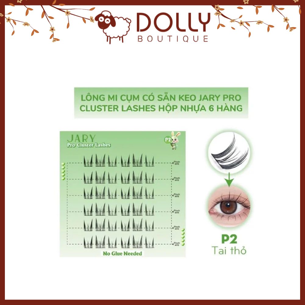 Lông mi cụm có sẵn keo Jary Pro Cluster Lashes Hộp Nhựa 6 hàng P2