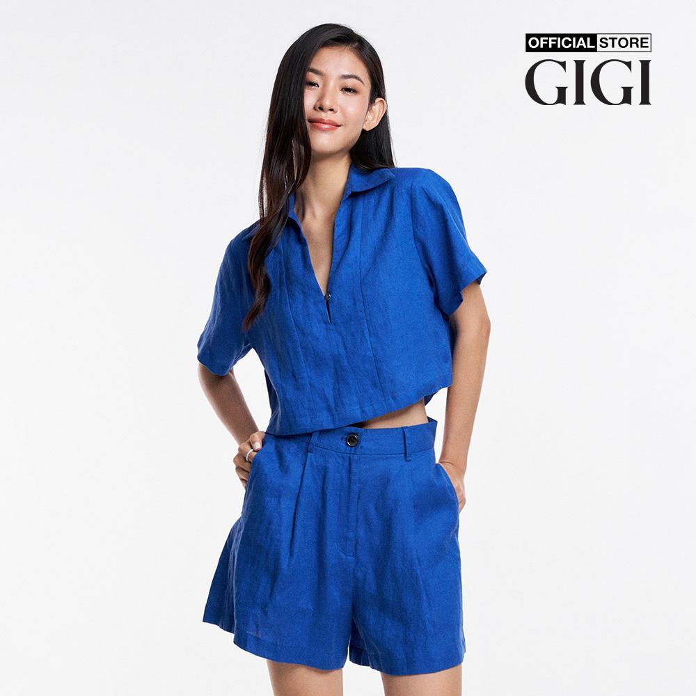 GIGI - Áo croptop nữ cổ bẻ tay ngắn hiện đại G1106T231238