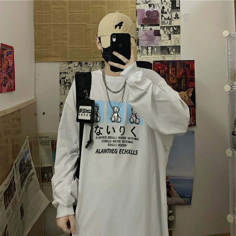 Áo thun dài tay GẤU ALANTHEG phông Unisex nam nữ tee oversize form rộng pull Ulzzang Streetwear Hàn Quốc vải mềm