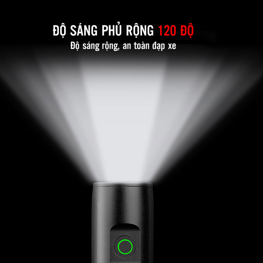 Pha Xe Đạp Mini 400 lumens EOS290 Sạc Điện USB Sáng Mạnh 3 Chế Độ Chống Nước Vỏ Hợp Kim Nhôm (pin 2000mAh) MaiLee