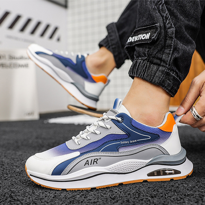 Giày Thể Thao Nam GEMI- Giày Sneaker Xanh Lá - Màu Xanh Lam - Xám, Đế Giày Chạy Bộ Chống Sốc - G5326