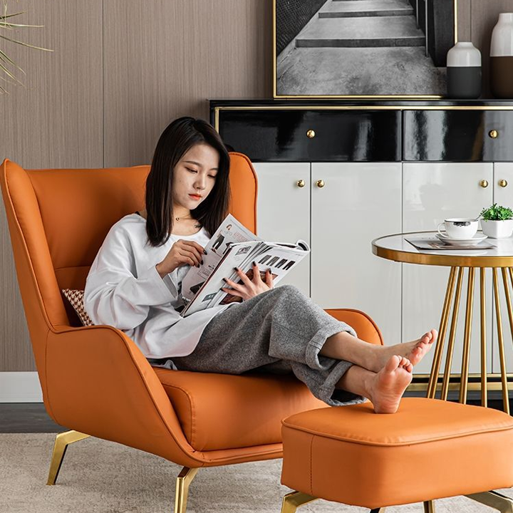 Ghế sofa đơn tặng kèm đôn, Ghế sofa phong cách Bắc Âu