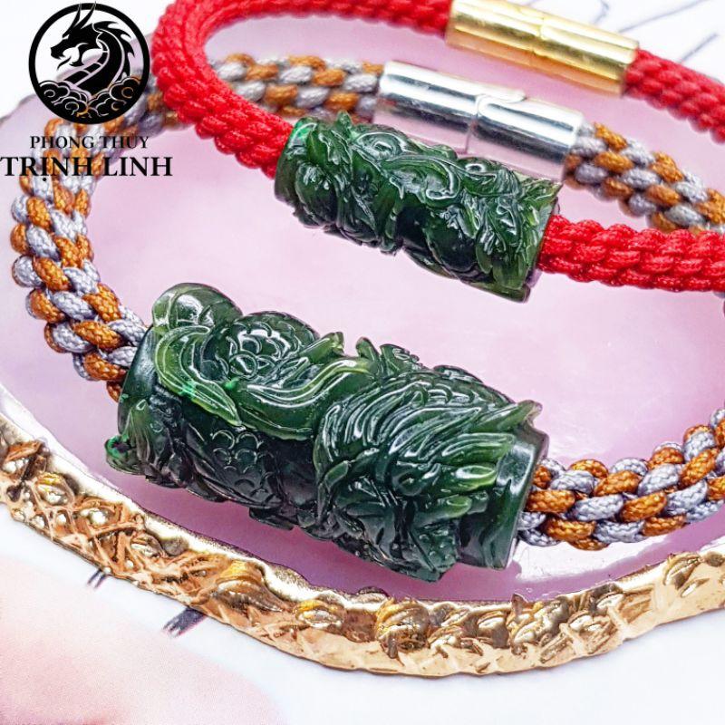 VÒNG LU THỐNG CHẠM XANH BÍCH CHẠM KHẮC RỒNG TINH XANH XẢO DÂY CAO CẤP