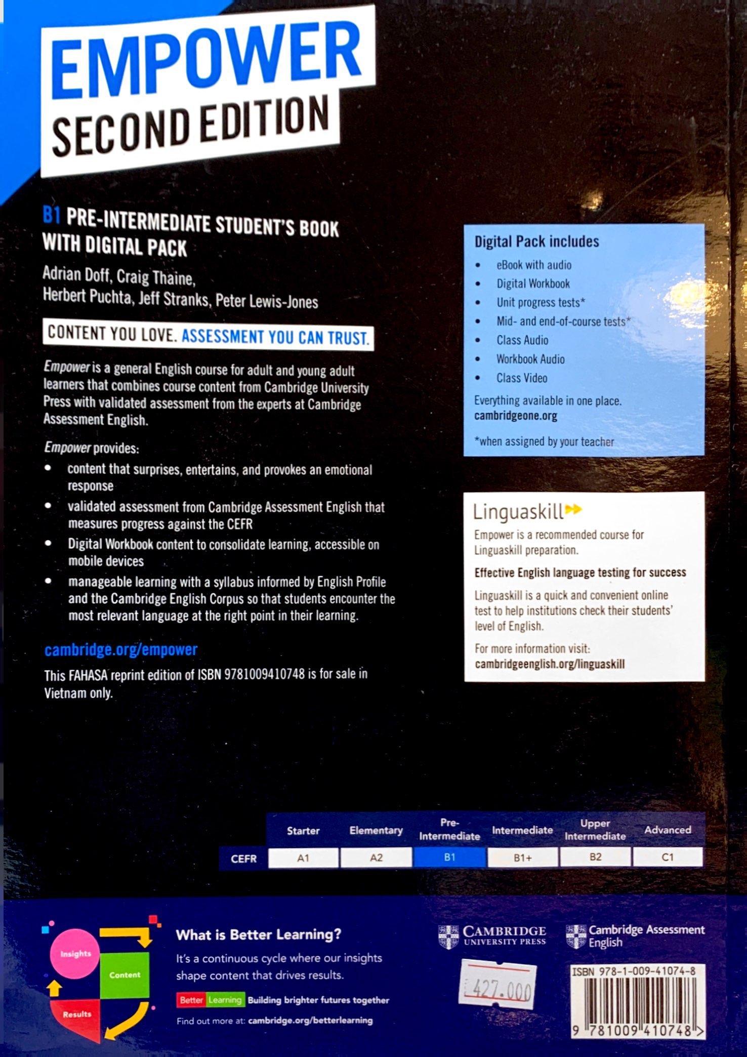Empower Pre-Intermediate &amp; B1 Student's Book With Digital Pack - 2nd Edition