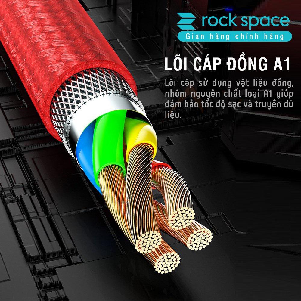 Dây Sạc Rockspace R2 dành cho Iphone 1m sạc nhanh dây dù - Hàng chính hãng