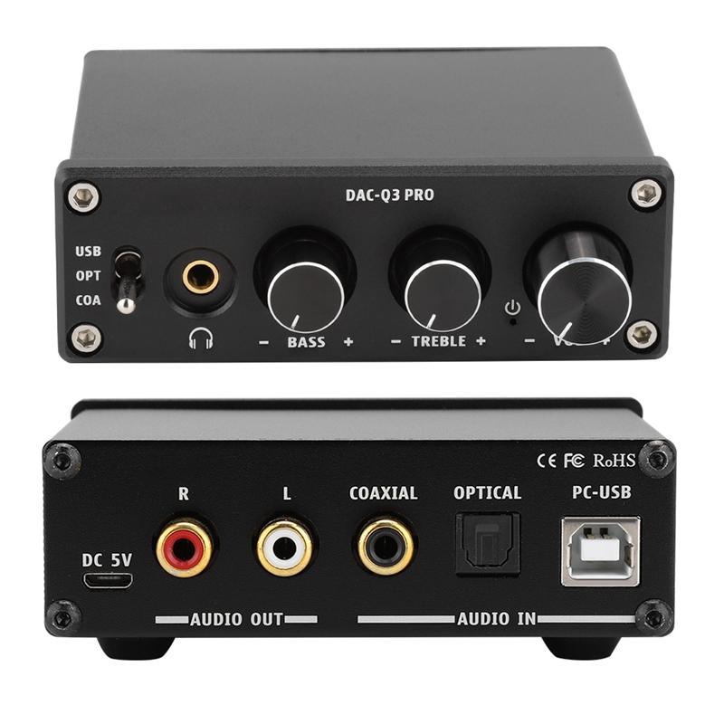 Bộ khuếch đại tai nghe AC-Q3 Pro Dac Decoding Digital Decoder Bộ khuếch đại AMP USB DAC đã giải mã 24bit 192kHz cho tai nghe 3,5mm