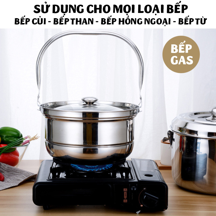 Nồi ủ nhiệt chân không đế gang 6.8L BG3004 kho cá hầm xương luộc gà cho bếp ga bếp từ bếp hồng ngoại