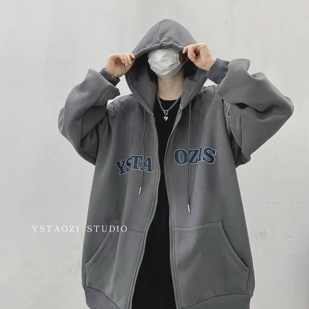 Áo KHOÁC Hoodie OZIS Ulzzang Unisex, Áo khoác dây kéo Chống Rét Cho Nam nữ Cho Cặp Đôi Chất Nỉ Unisex Form rộng Có 3 Màu Ulzzang