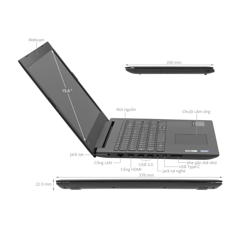 Laptop Laptop LENOVO IDEAPAD 330 15IKB (81DE010DVN. Intel Core I5 8250U/ VGA 2G-AMD Radeon 530 -  Hàng Chính Hãng