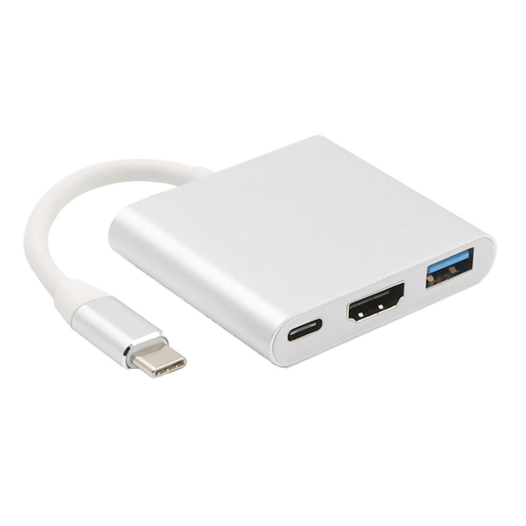 3 In 1 Type C To 4K HD HDMI & USB 3.0 & USB-C Charging Hub Adaptor Converter