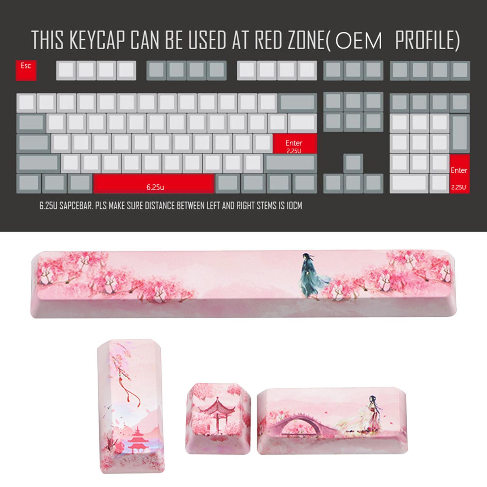 Keycaps Set PBT Five Sides Dye-Subbed Space Bar 6.25U ESC Entre keys