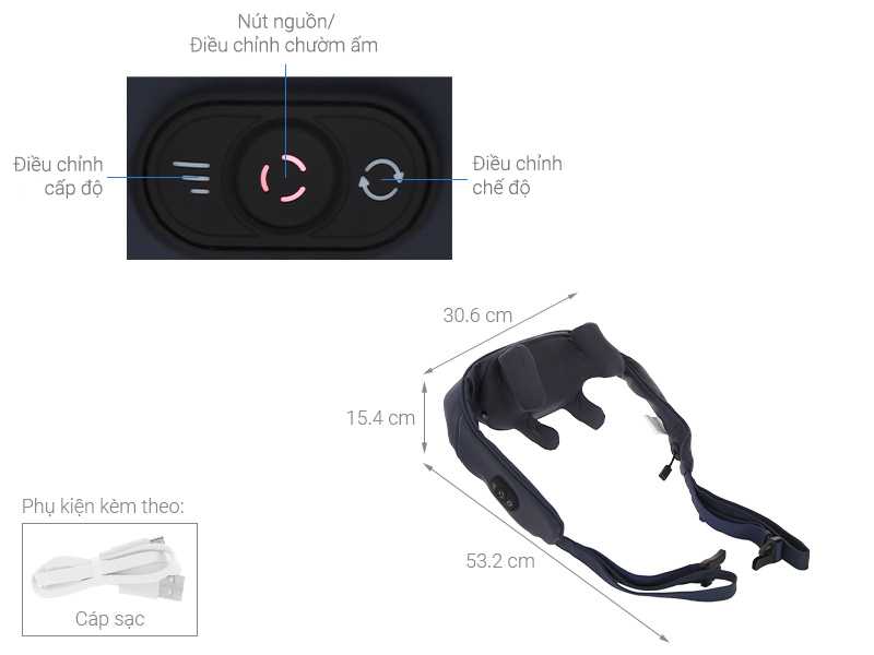 Máy massage cổ vai gáy Philips PPM3522 Hàng chính hãng