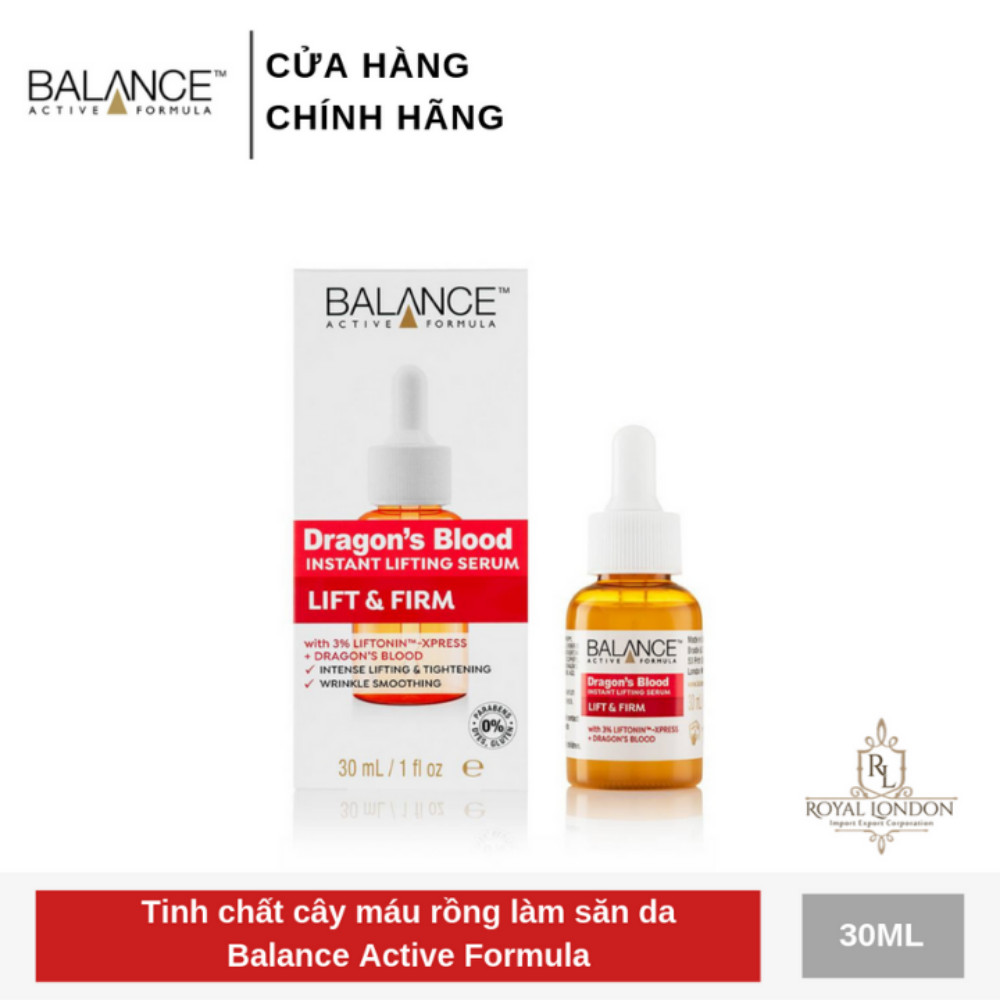 Combo Serum Tinh Chất Cây Máu Rồng Balance Dragon’s Blood Instant Lifting Nâng Cơ, Phục Hồi Da 30ml + kem mắt Tinh Chất Cây Máu Rồng Balance Dragon’s Blood eye 15ml, hàng chính hãng