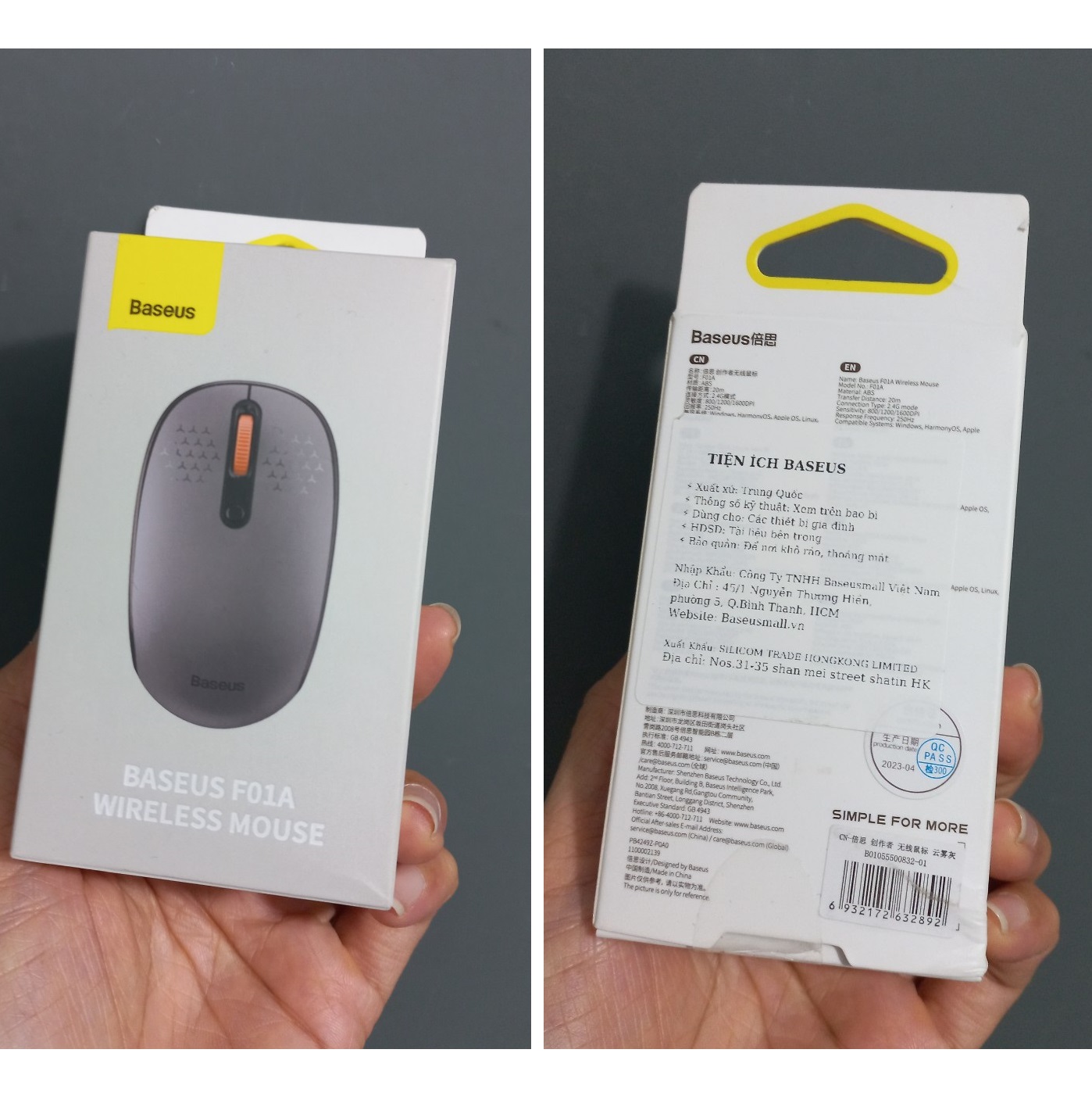 Chuột kết nối không dây chống ồn nhỏ gọn Baseus F01A Wireless Mouse _ Hàng chính hãng