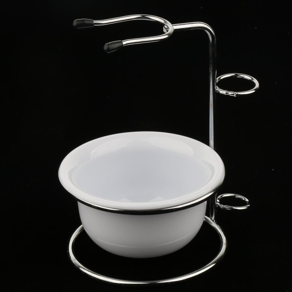 Silver Shave Set for Men, Shaving Stand with Soap Bowl Set - Fits for Most Razors and Brushes