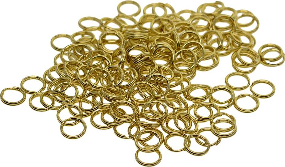 100 Chia Vòng Chìa Khóa Đồng Thau 10mm Móc Khóa Vòng Vòng Vòng Nhẫn Phát Hiện