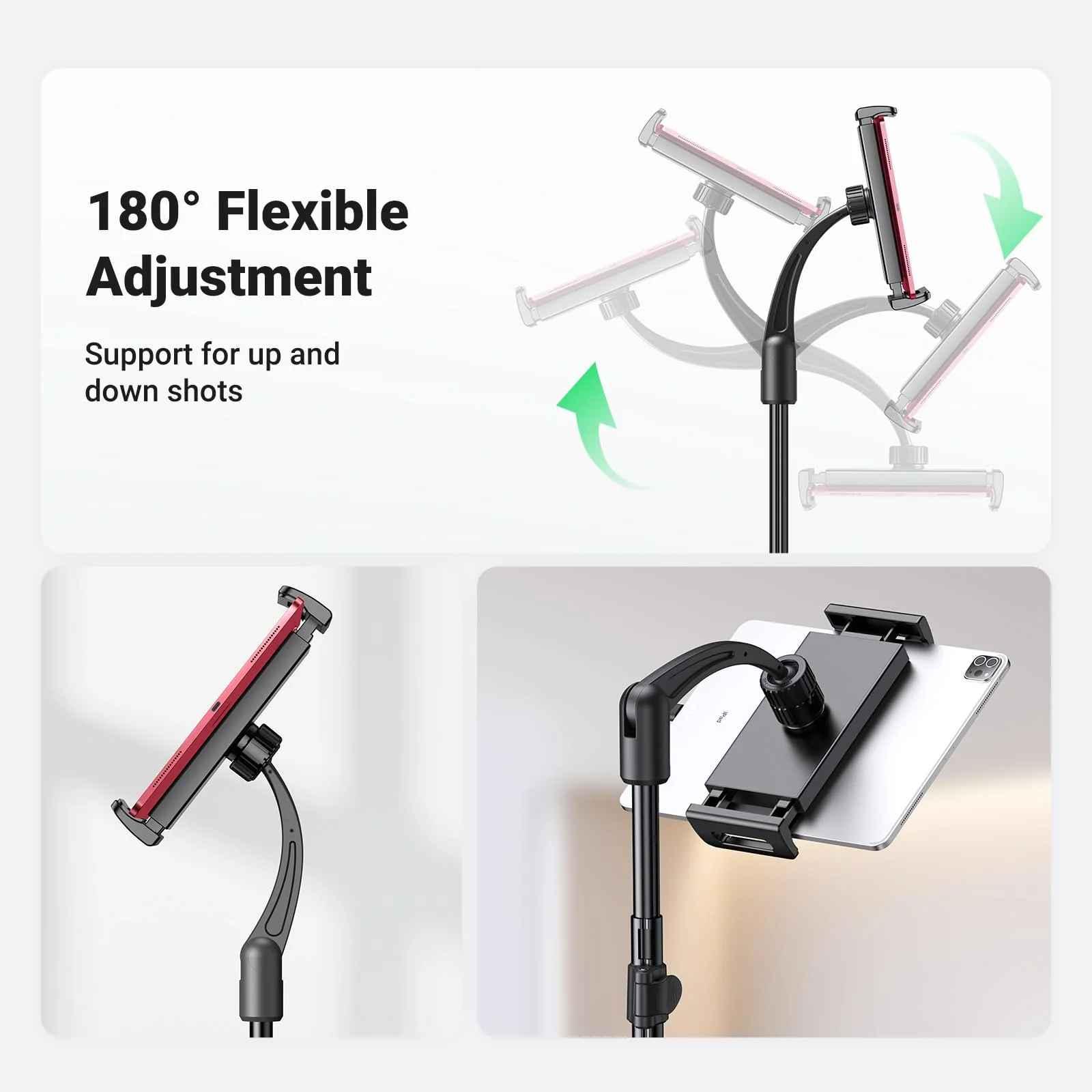 Ugreen UG15647LP585TK Tripod 3 chân đế màu đen Gậy tự chụp ảnh kẹp điện thoại và máy tính bảng - HÀNG CHÍNH HÃNG