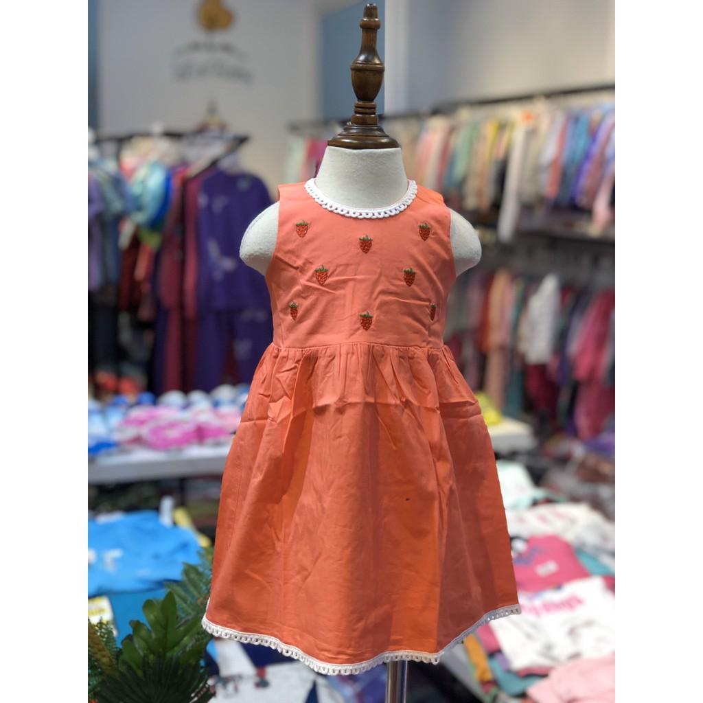 Váy thô thêu quả chery size 1-7T