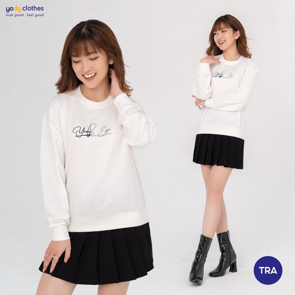 Áo hoodie thu đông YODY phom Sweater chất liệu nỉ thêu chữ siêu ấm ATN5024