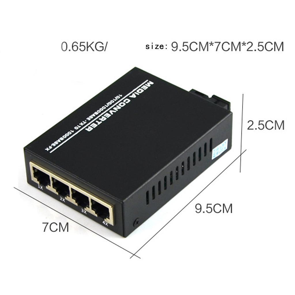 2x 1000M Gigabit Ethernet Optic Fiber Transceiver 25Km RJ45 for 4xHD Cameras
