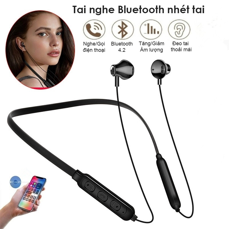 Tai Nghe Không Dây Bluetooth Nhét Tai Không Thấm Nước Earbuds Với Mic Tai Nghe Thể Thao - Hàng Chính Hãng