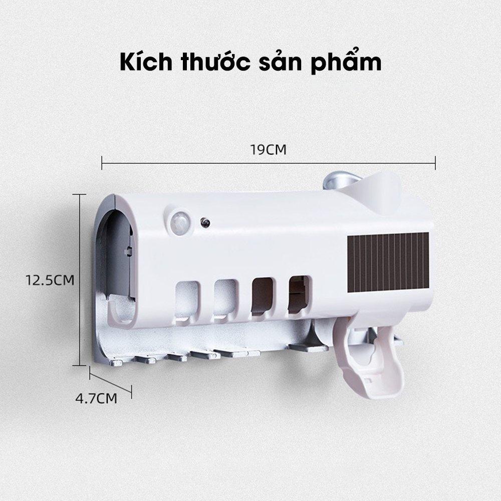 Kệ nhả kem treo bàn chải tia UV, Giá treo bàn chải Kem đánh răng khử khuẩn tia UV công nghệ cao Châu Âu