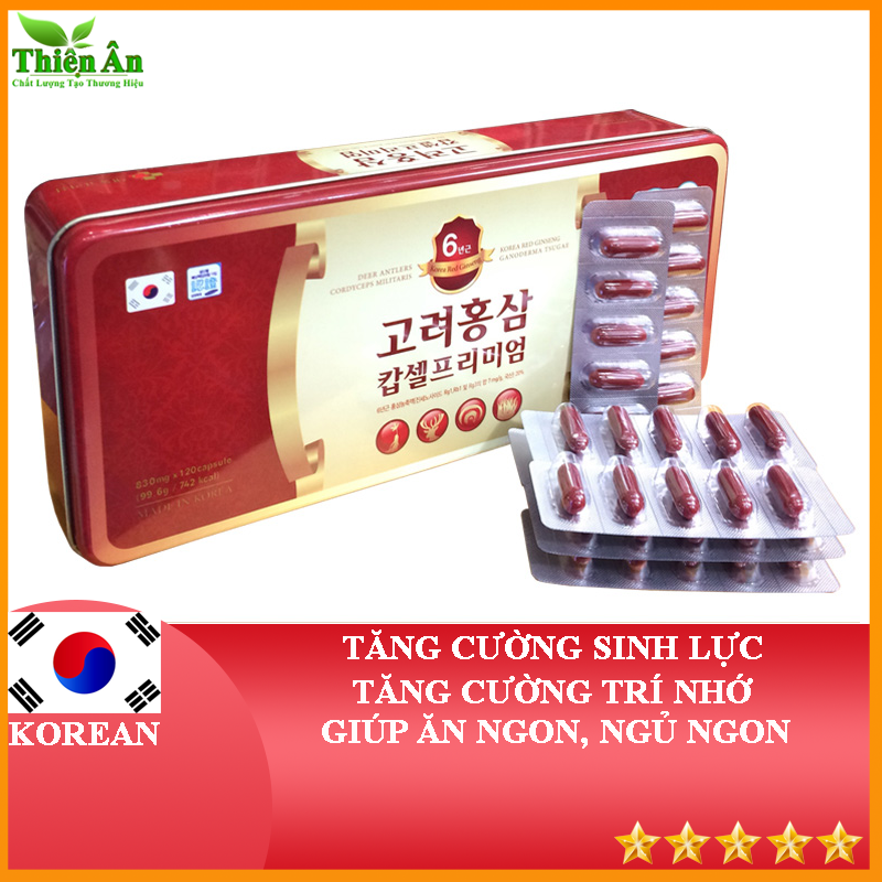 Viên Hồng Sâm Nhung Linh Chi Đông Trùng Hạ Thảo 120 Viên