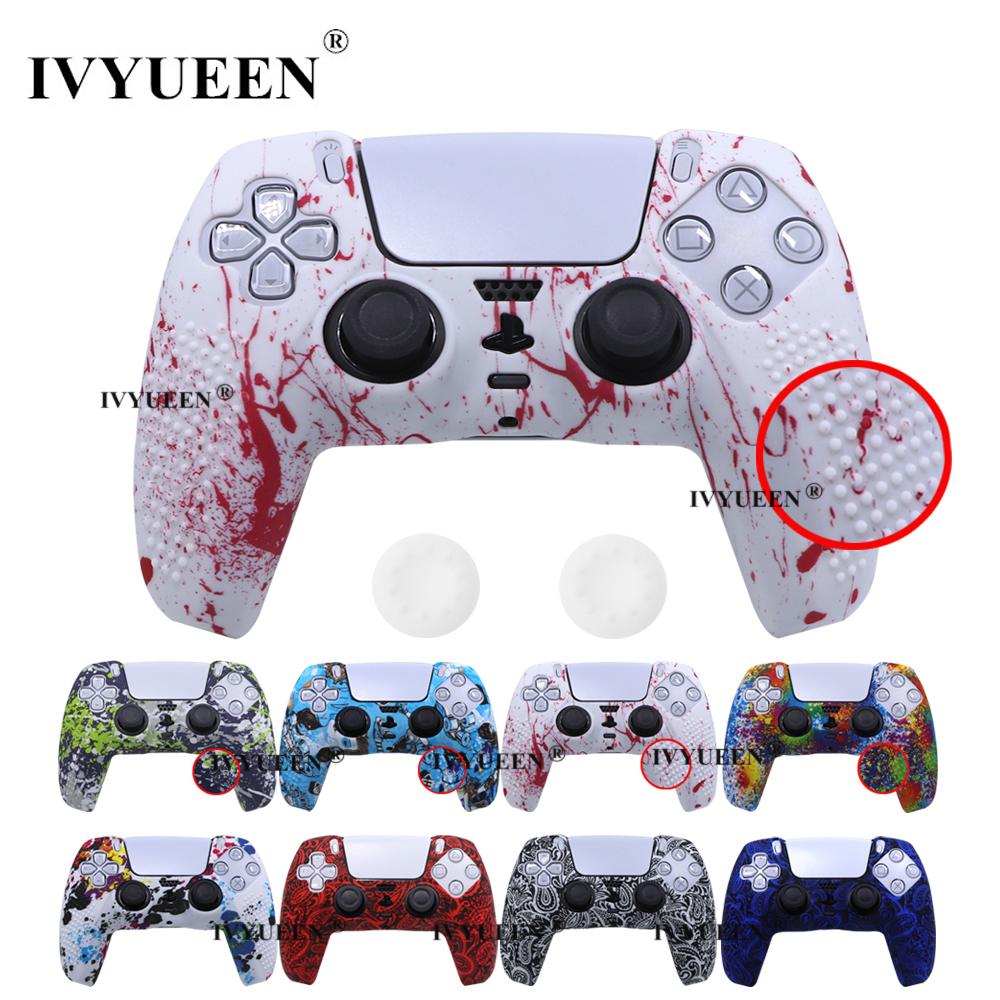 In chuyển nước chống trượt IVYUEEN Bảo vệ da cho PlayStation 5 PS5 Vỏ silicon cho tay cầm Dualsense Màu sắc: Camo đen