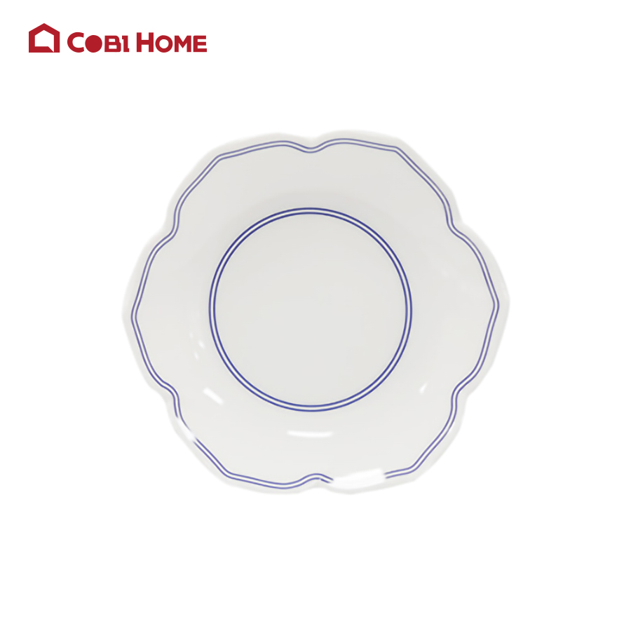 Đĩa tròn tạo kiểu bông hoa bằng nhựa melamine cao cấp