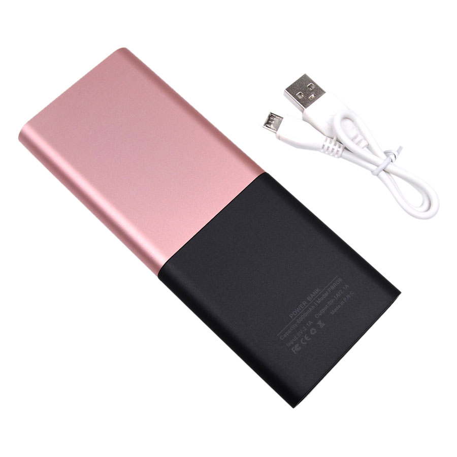 Pin Sạc Dự Phòng TEXET 6000mAh PBGR6 (Hồng Đen) - Hàng Chính Hãng