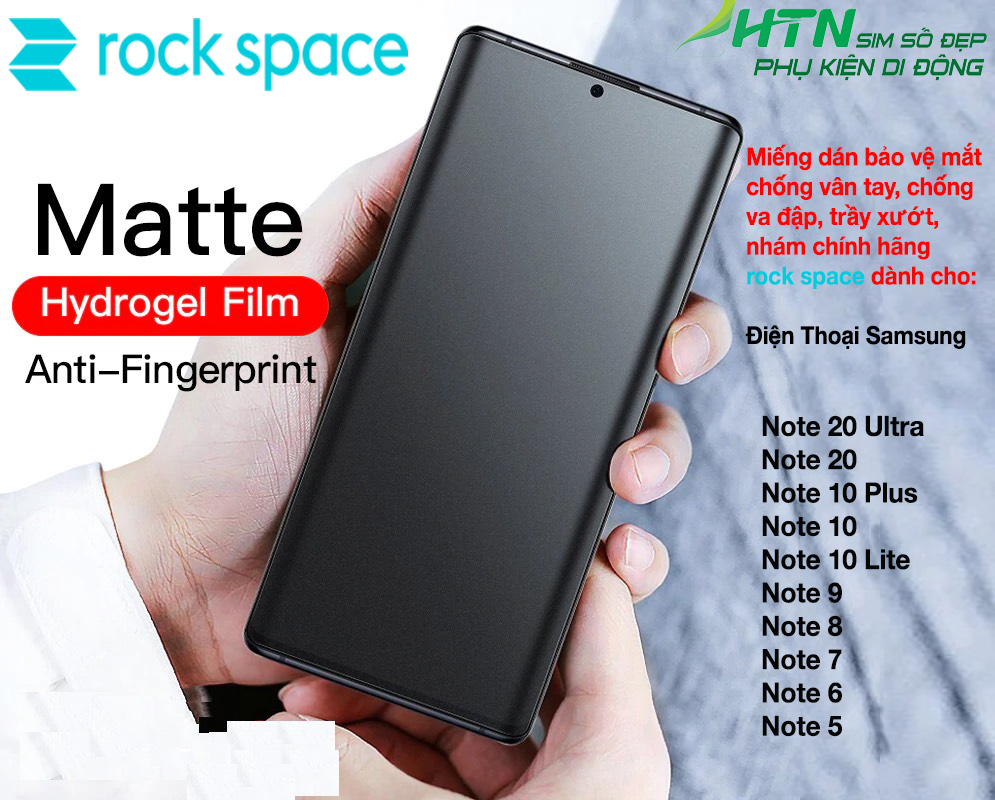 Miếng dán PPF Matte chống vân tay Rock Space cho các samsung Note 20 10 lite 9 8 7 6 5 Plus Ultra dán màn hình/ dán mặt sau lưng điện thoại tự phục hồi vết xước nhỏ chống ánh sáng xanh - Hàng chính hãng