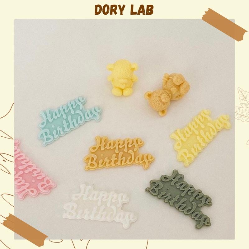 Topping Chữ Happy Birthday Trang Trí Nến Thơm - Dory Lab
