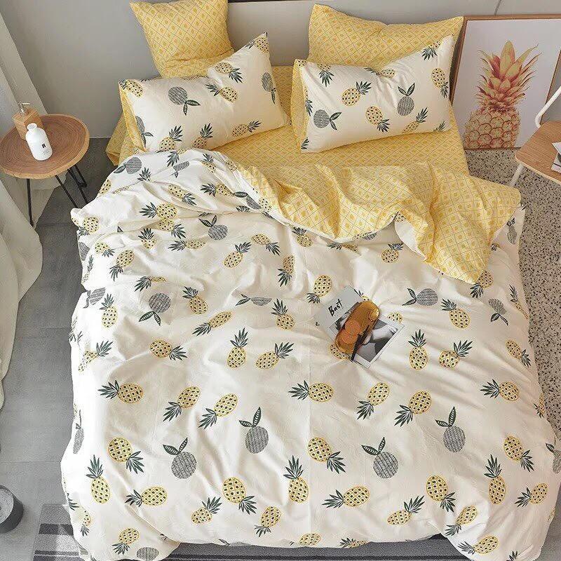 Bộ chăn ga gối Hàn Quốc DỨA VÀNG