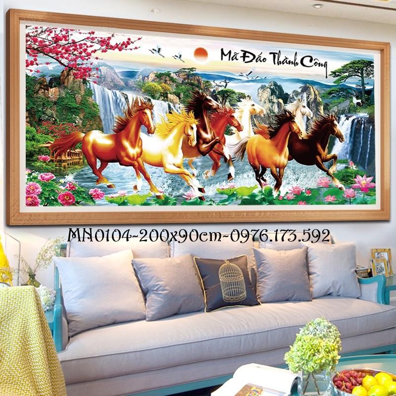 200x90cm I Tranh thêu chữ thập Mã Đáo Thành Công MN0104