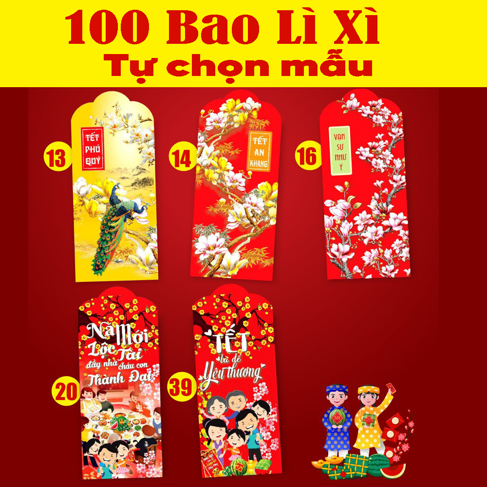 Sỉ Bao Lì Xì Tết Quý Mão 2023 Đẹp Được Chọn Mẫu Và Tặng Kèm Túi Bóng Kính / Nhiều mẫu Lựa Chọn NF