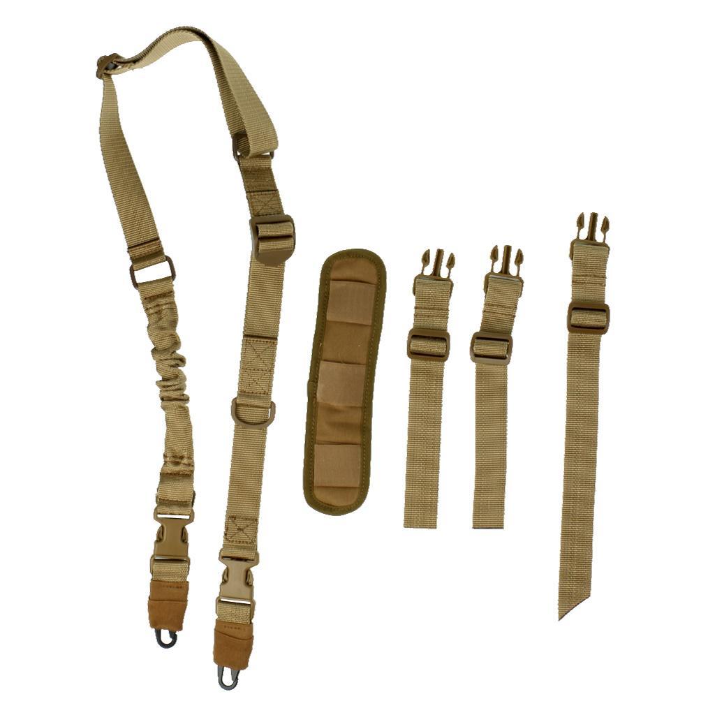 180 - 200cm Hunting 2 Point Adjustable Stretch Sling + 4 Pieces Accessory Straps