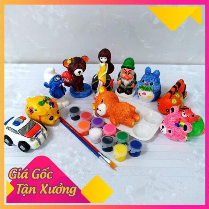 Tượng Thạch Cao Cho Bé Nhiều Hình Size 9-11cm Tặng Kèm 8 Màu Và 1 Cọ (Bộ 10 Tượng) FREESHIP  TP'S