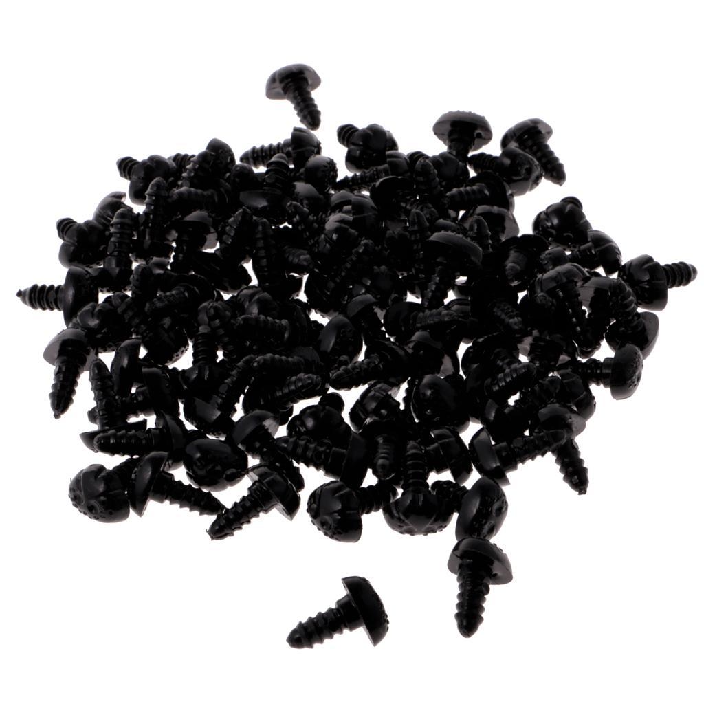 100 pcs 10 x 13mm Plastic Safety Nose + 100pcs 9 x 12mm Black Safety Nose