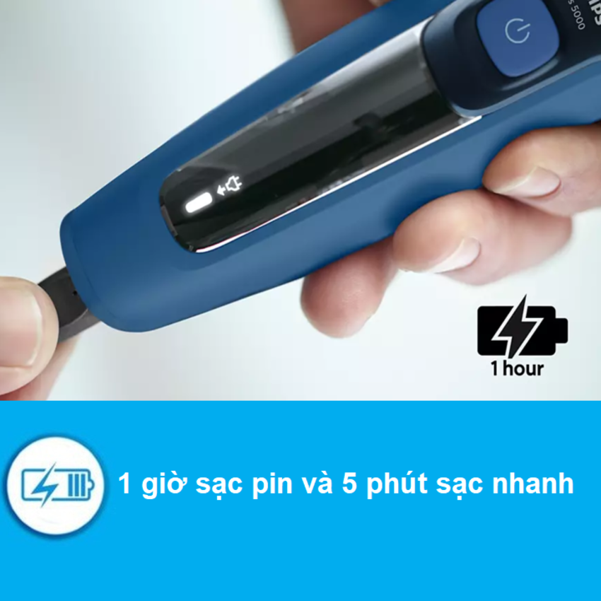 Máy cạo râu khô và ướt, thương hiệu cao cấp Philips Hà Lan S5466/03 Serial 5000 - HÀNG CHÍNH HÃNG