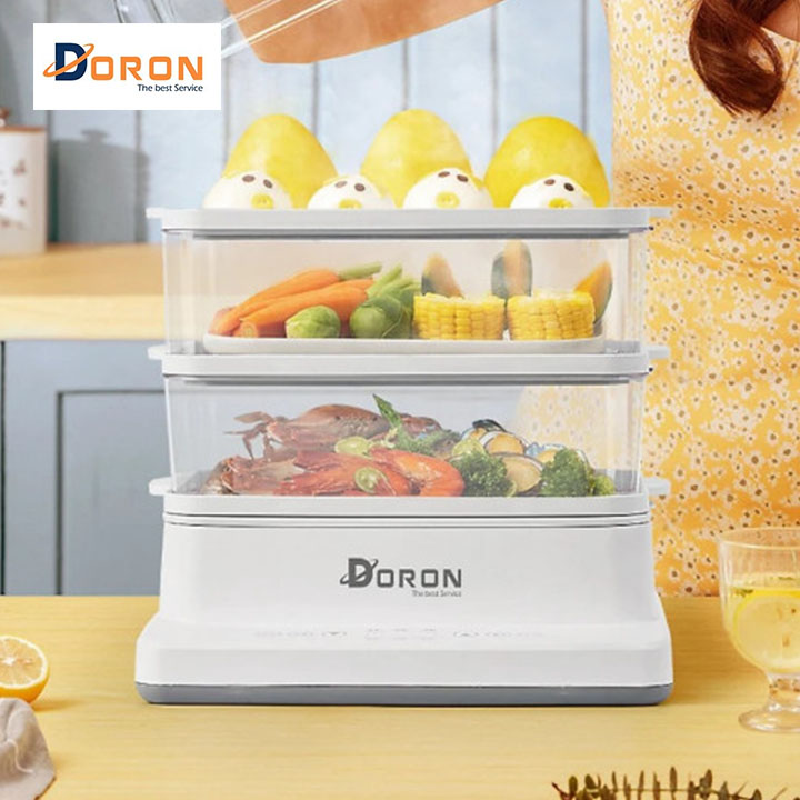 Nồi Hấp Đa Năng 3 Tầng DORON 20 Lít 800W- Hàng Nhập Khẩu