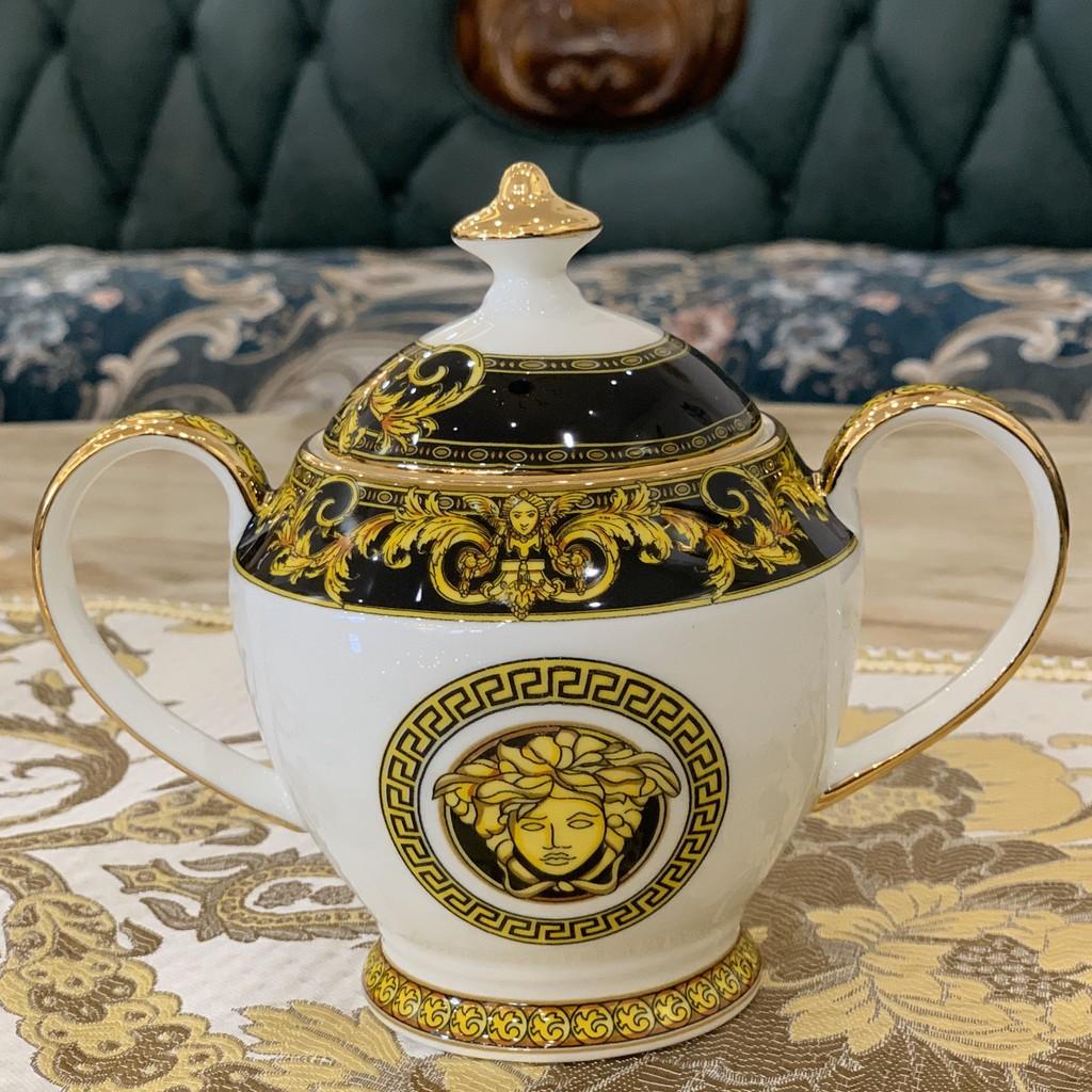 Ấm chén họa tiết sang trọng mang phong cách tân cổ điển ACT22 - Chất liệu men sứ cao cấp