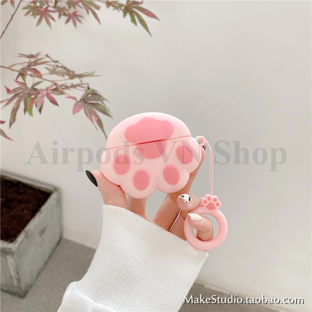 Ốp dành cho Airpods Pro chân cún hồng kute silicon 3D cao cấp