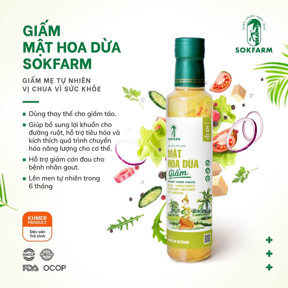 [COMBO SOKFARM] BỘ 4 SẢN PHẨM: MẬT HOA DỪA, ĐƯỜNG HOA DỪA, CA CAO MẬT HOA DỪA, GIẤM MẬT HOA DỪA DÀNH CHO GIA ĐÌNH, NGƯỜI ĂN KIÊNG, ĂN CHAY