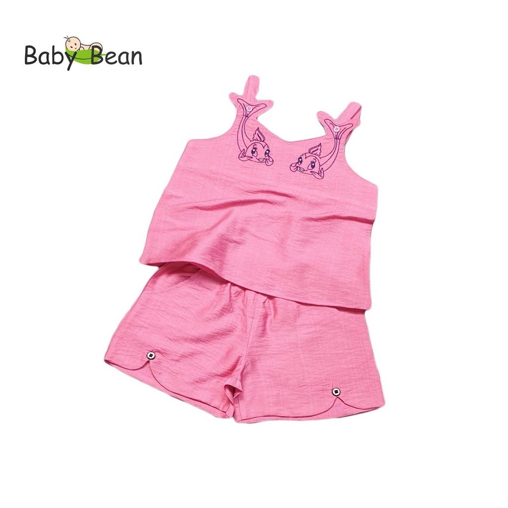 Bộ Đồ Đũi 2 Dây Đúp Thêu Cá Bé Gái BabyBean (8kg-31kg)