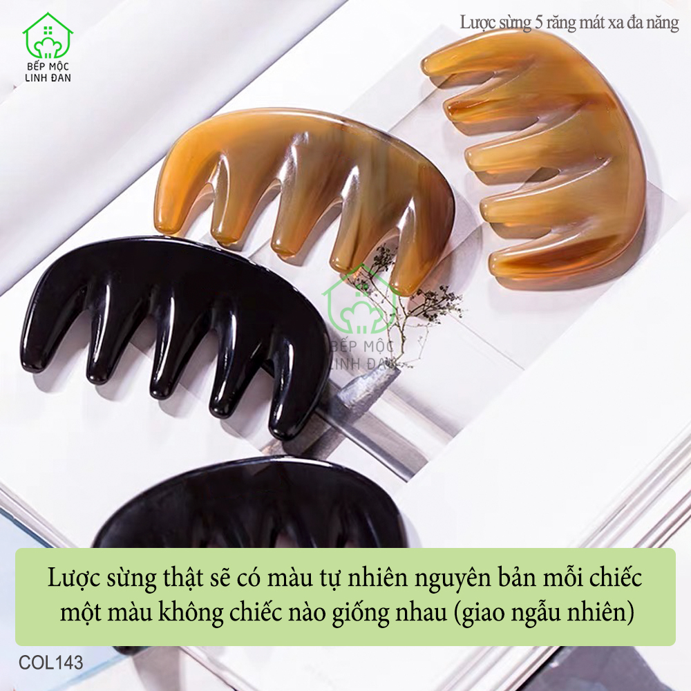 Lược Sừng Răng Thưa (Size: S-9cm) Mát Xa Giúp Lưu Thông Khí Huyết [COL143