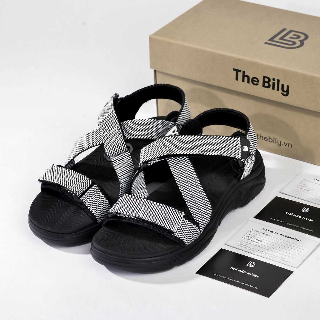 Giày Sandal Nam The Bily Quai Chéo Đôi - Màu Trắng BL02T