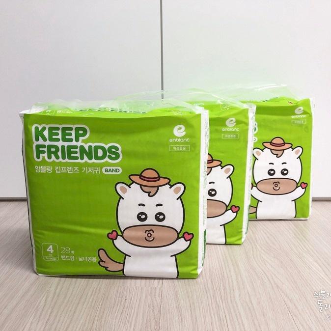 Combo 3 tã bỉm dán/quần Enblanc KEEP FRIENDS nội địa Hàn Quốc đủ size từ 2-20kg miếng siêu mỏng, siêu thấm hút0