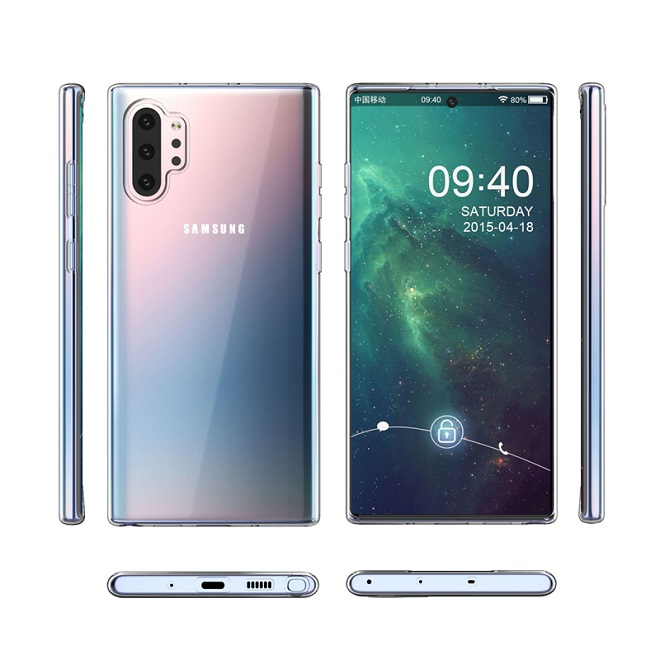 Ốp lưng silicon dẻo trong suốt cho SamSung Galaxy Note 10+ Plus siêu mỏng 0.6mm